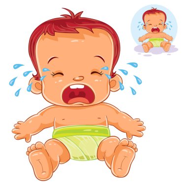 Vektör çizim küçük bebek bezi çığlıkları
