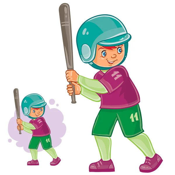 Vecteur petit enfant jouant au baseball — Image vectorielle