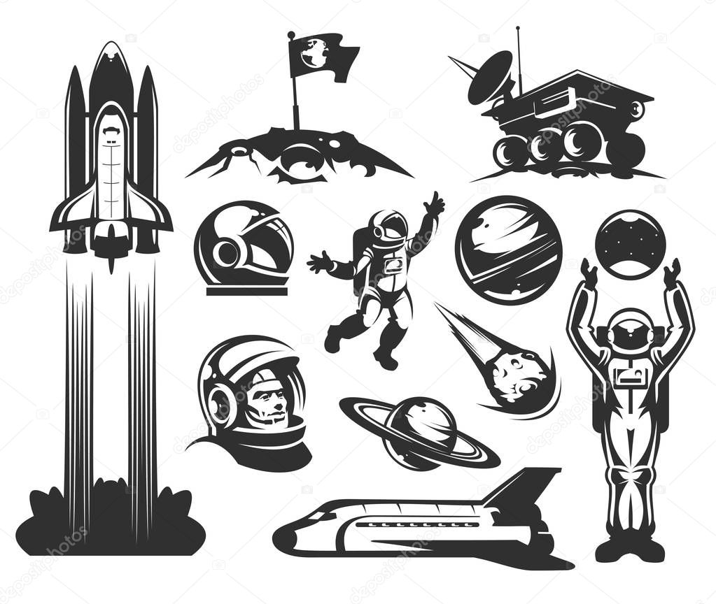 Set of vector icons space.