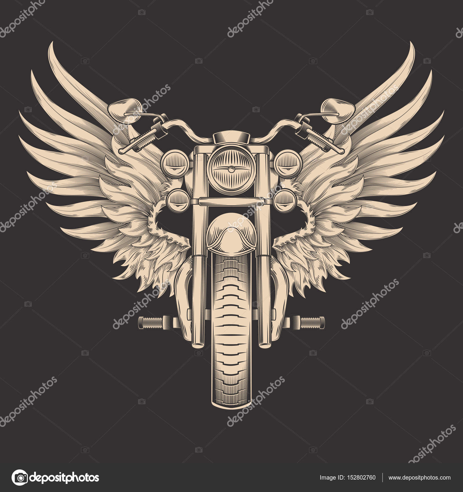 摩托车带翅膀的插图. 图库矢量图©vectorpocket 152802760, image size:963x1024
