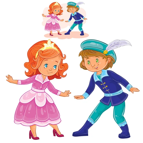 Хлопчик і дівчинка одягнені в костюми періоду . — стоковий вектор