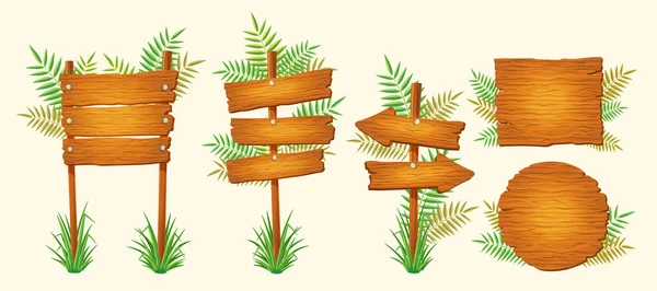 Conjunto de caricaturas de madera — Vector de stock