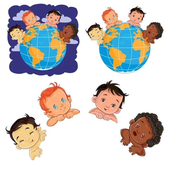 Gyermekek különböző bőrszín — Stock Vector