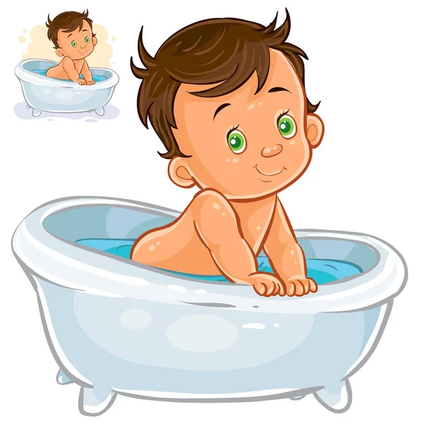 孩子洗个澡 — 图库矢量图片