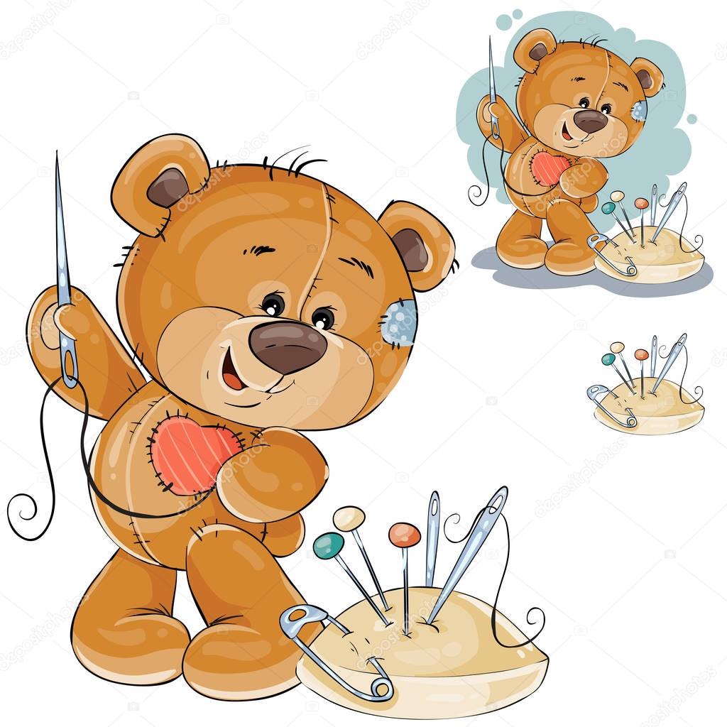 teddy bear sewing on itself