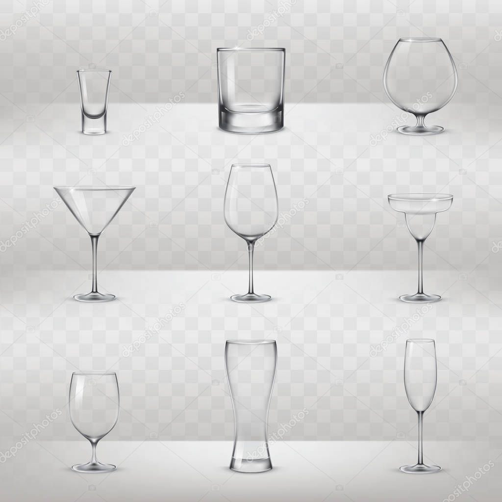 Set of glasses for alcohol 