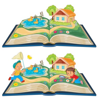 Küçük çocuklar açık bir kitap olarak doğa eğitimi