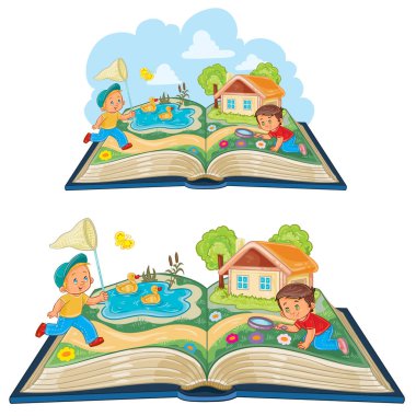 Küçük çocuklar açık bir kitap olarak doğa eğitimi