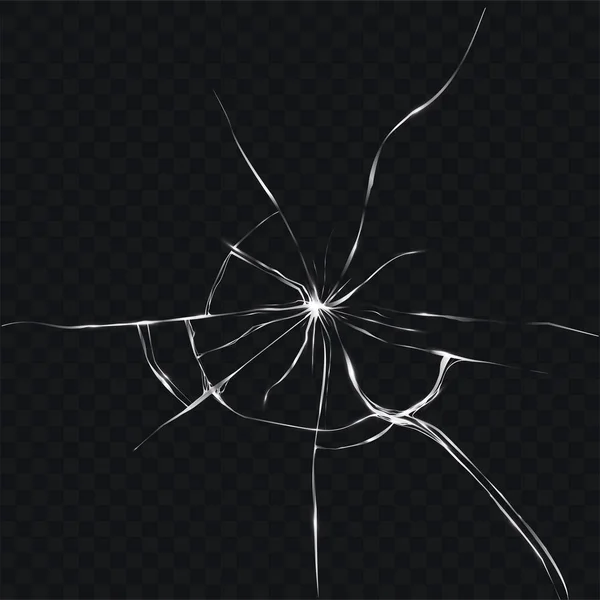 Vectorillustratie in een realistische stijl van gebroken, gebarsten glas — Stockvector