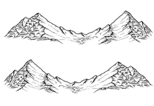 Рука намальована Векторні ілюстрації гори — стоковий вектор