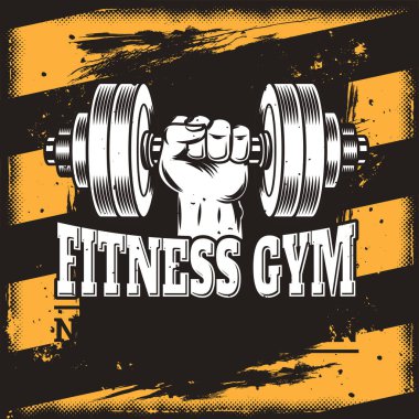 Poster grunge tarzı bir fitness Center.