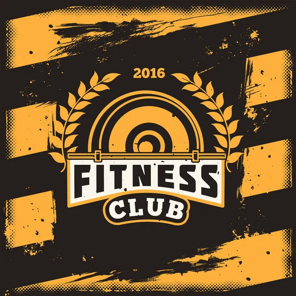 Poster for a fitness center in the grunge style. — Stock Vector