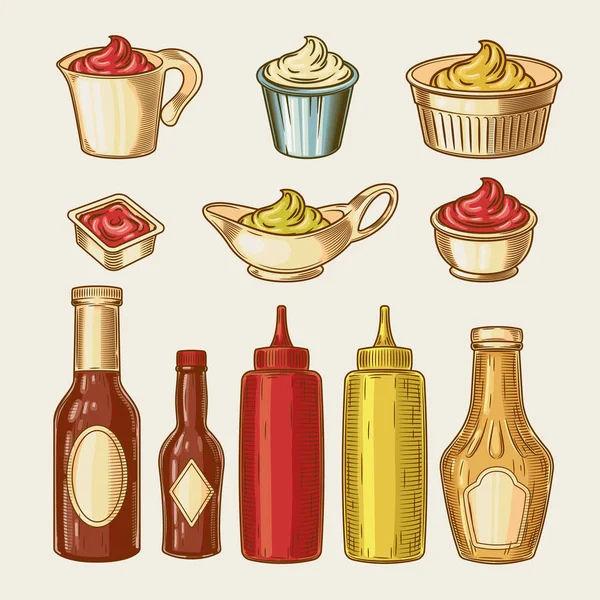 Sauces Different Bottles Of Vector Stock Vector By