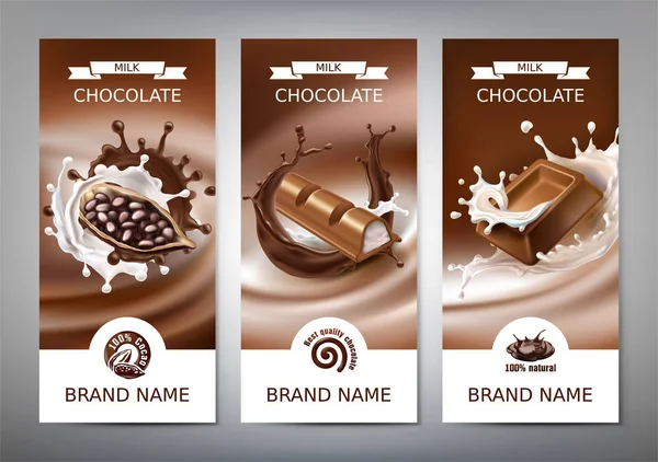 Kifröccsenésekor olvasztott csokoládé, csokoládé — Stock Vector