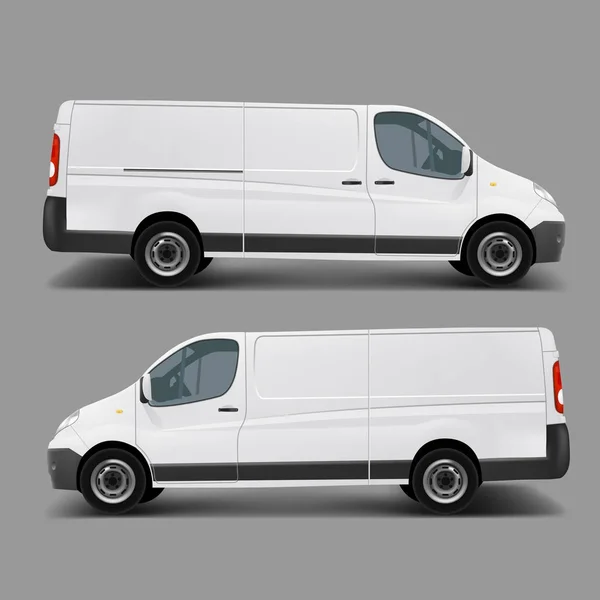 White commercial cargo minivan vector template — Stock Vector