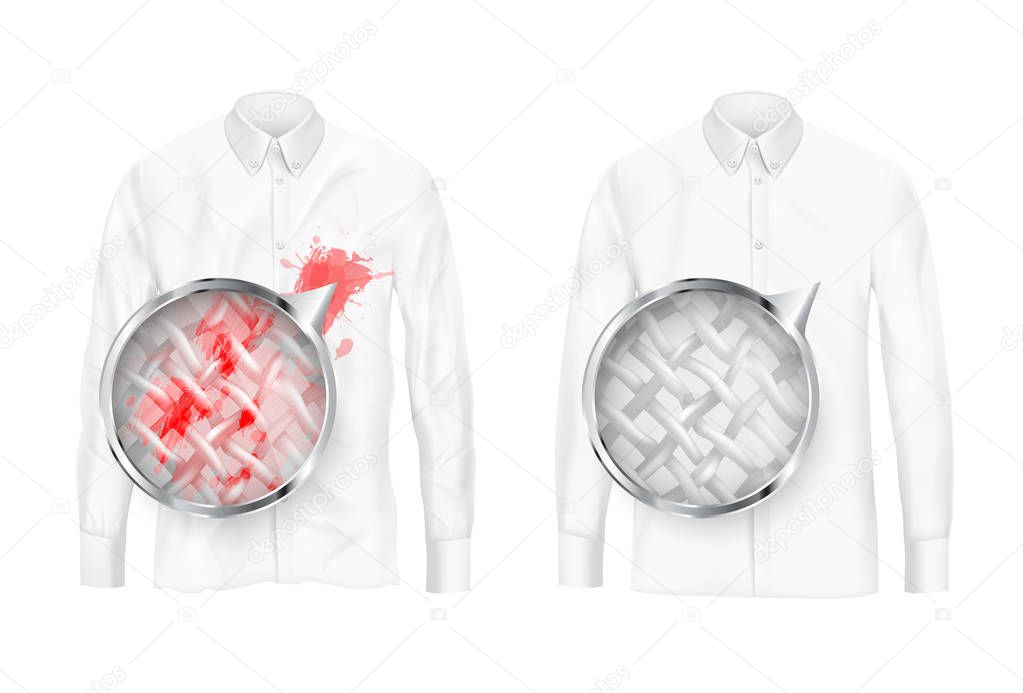 Clothing fabrics deep cleaning vector concept