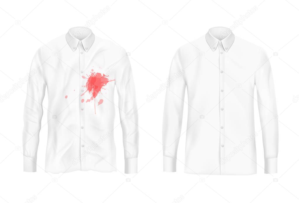 Shirt stain remover experiment vector concept