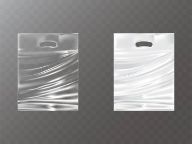 El ile plastik paketlerin gerçekçi vektör delik