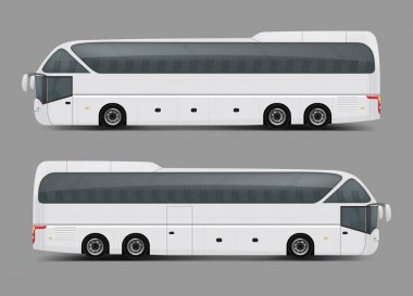 Private charter tour or coach bus realistic vector clipart