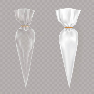 Plastik koni paketleri gerçekçi vektör