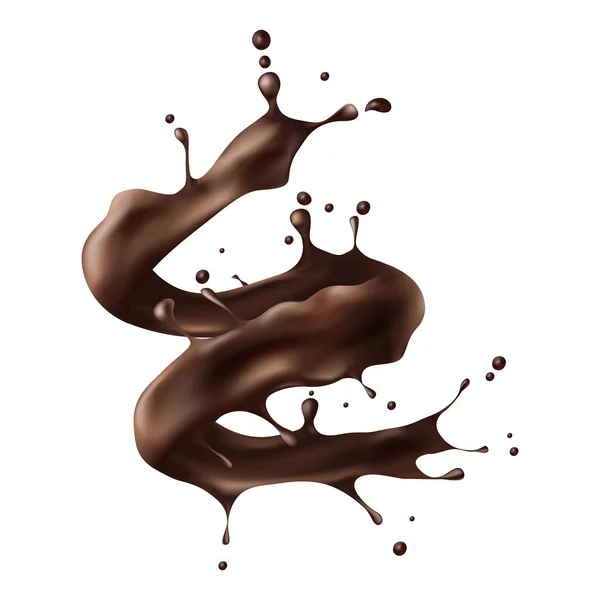 Vecteur réaliste éclaboussure chocolat chaud — Image vectorielle