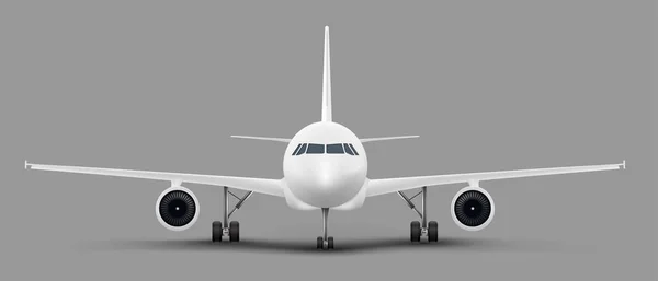 Plantilla de vector de vista frontal de avión de pasajeros — Vector de stock