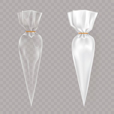 Plastik koni paketleri gerçekçi vektör