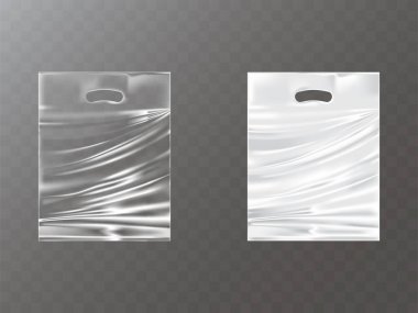 El ile plastik paketlerin gerçekçi vektör delik