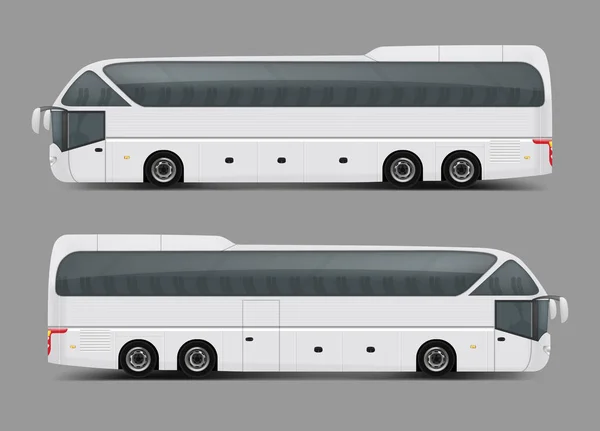 Tour charter privé ou bus autocar vecteur réaliste — Image vectorielle