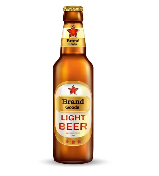 Markowe butelkę piwa lekkie realistyczne wektor — Wektor stockowy