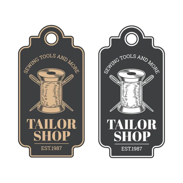 Tailor shop vintage έμβλημα ή σήμανση διάνυσμα — Διανυσματικό Αρχείο