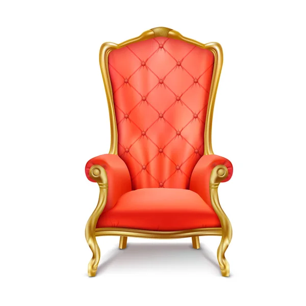 Lujoso trono rojo real vector realista — Vector de stock