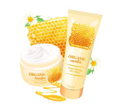 Organik kozmetik ürün çilek vektör ile