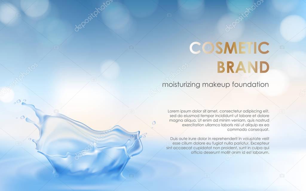 Advertising poster of a moisturizing cosmetic product