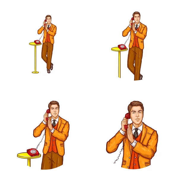 Set of vector pop art round avatar icon for users of social networking, blogs, profile icons Royalty Free Stock Illustrations