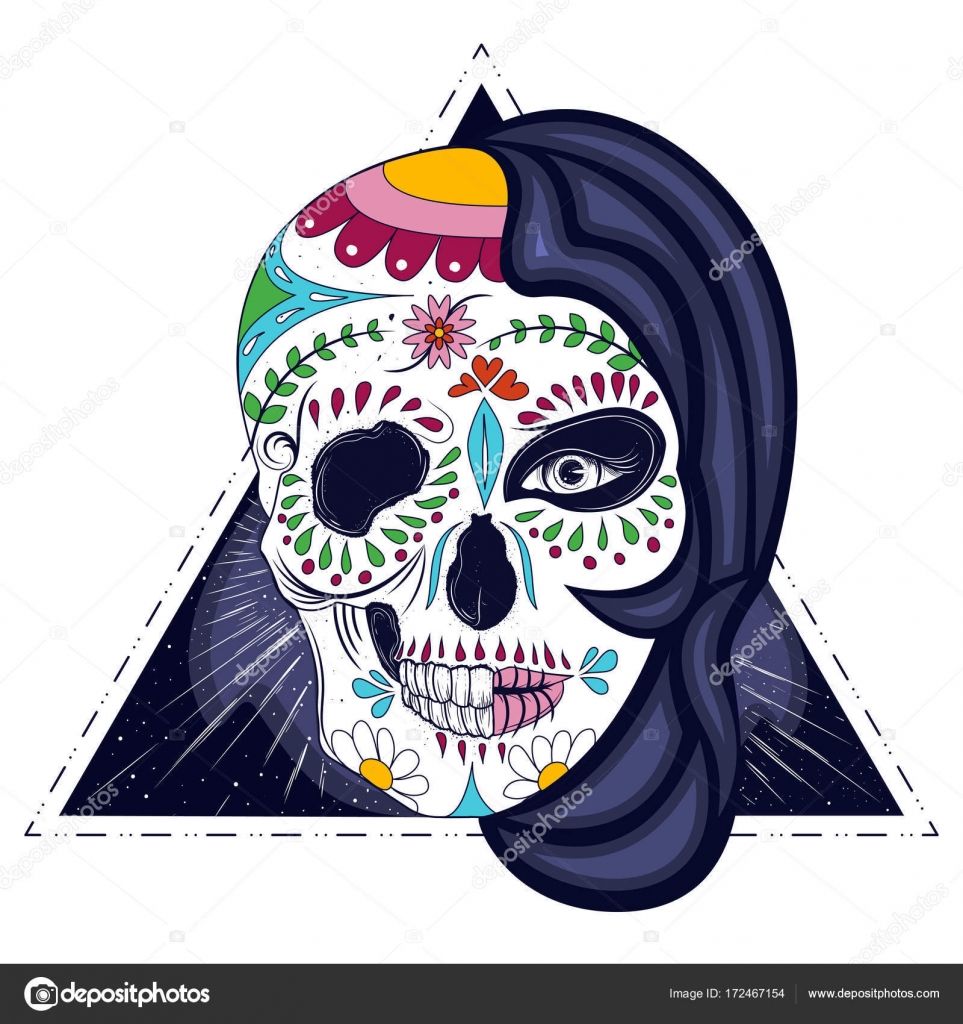 84 Half Face Skull Vectors Royalty Free Vector Half Face Skull Images Depositphotos