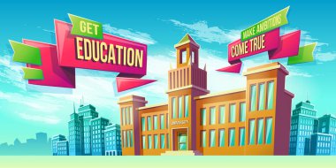 Eeducational arka plan ile üniversite Binası