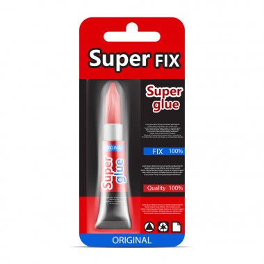 Süper yapıştırıcı tüp gerçekçi vektör düzeltmek