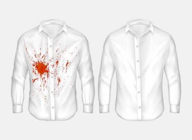 Beyaz erkek gömlek Kırmızı nokta ile vektör çizimleri set.