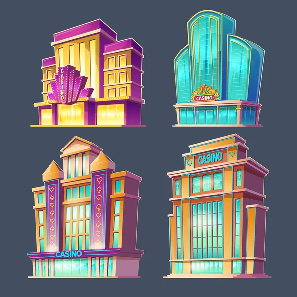 Icônes des bâtiments de casino — Image vectorielle