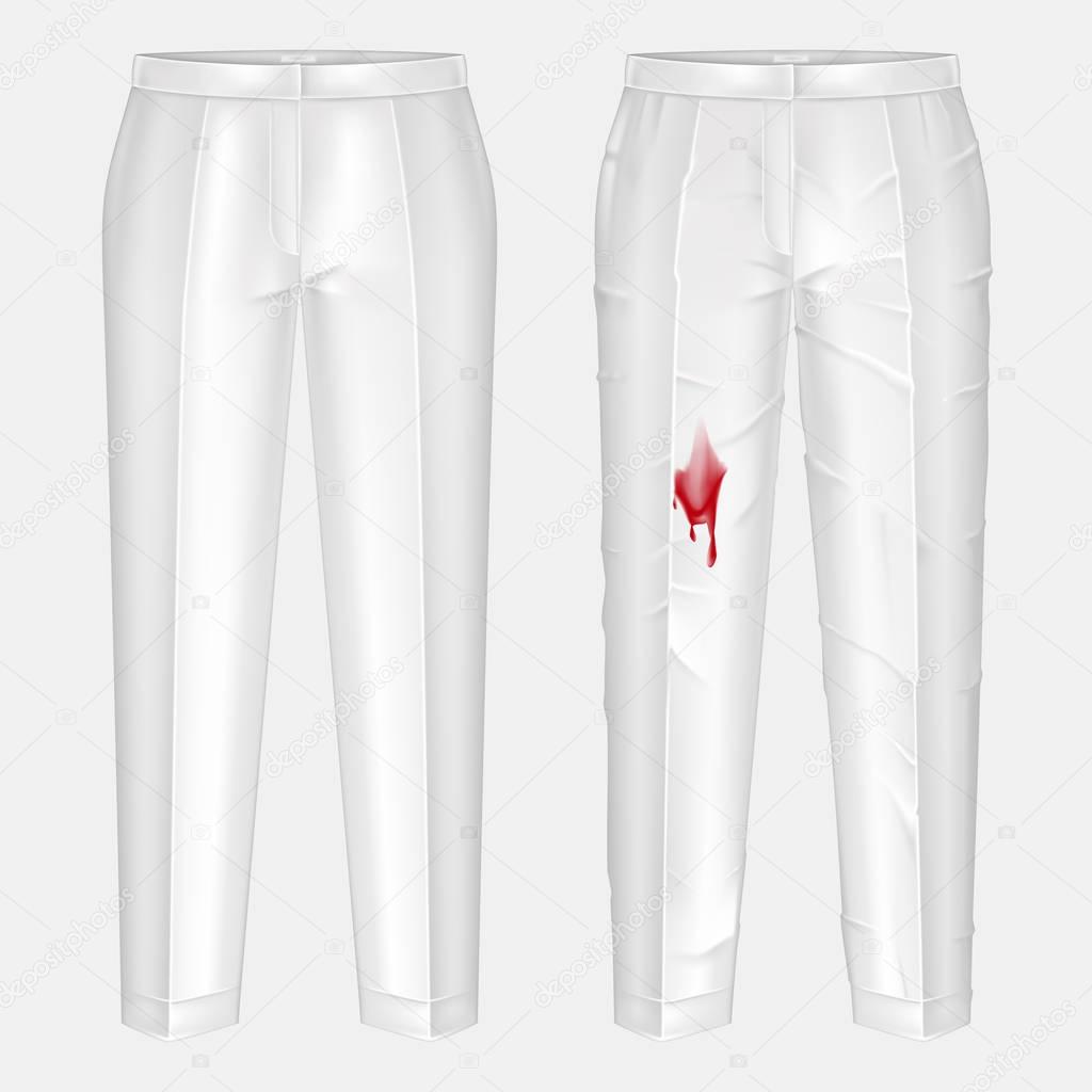 Pants stain remover experiment vector concept