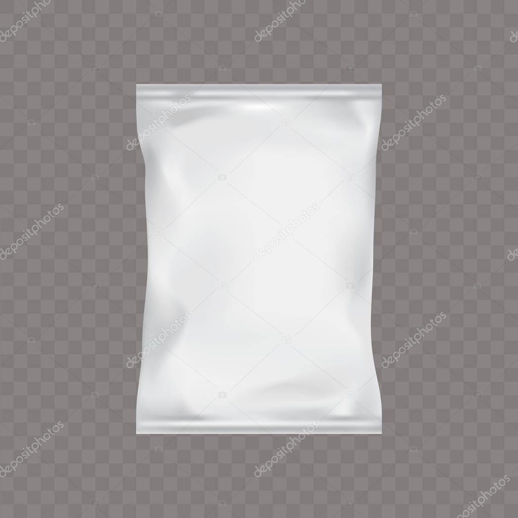 Vector white rectangular plastic packaging for food.