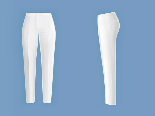 Witte womens broek realistische geïsoleerde vector — Stockvector