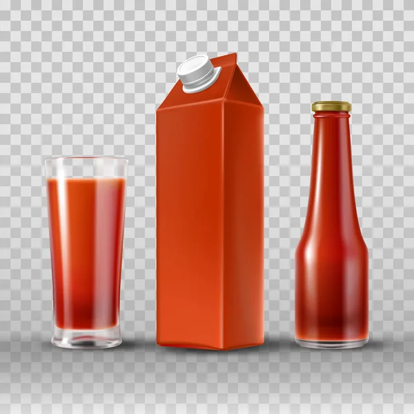 Томатный сок и кетчуп — стоковый вектор