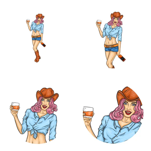 Set of vector pop art round avatar icons for users of social networking, blogs, profile icons. Royalty Free Stock Vectors