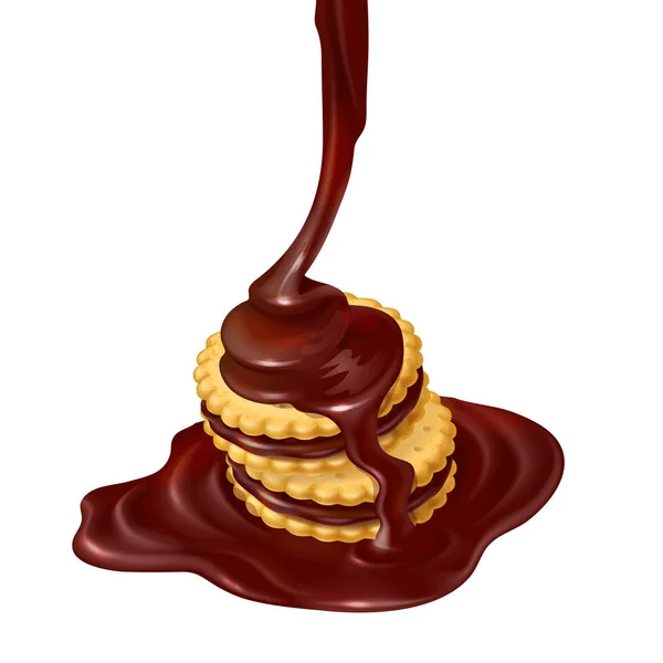 Illustration vectorielle de plusieurs sandwichs au chocolat . — Image vectorielle