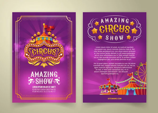 Vector circus flyer, banner — Stockvector