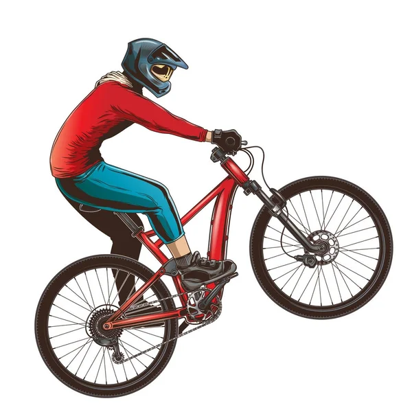 Montar en bicicleta deportiva — Vector de stock