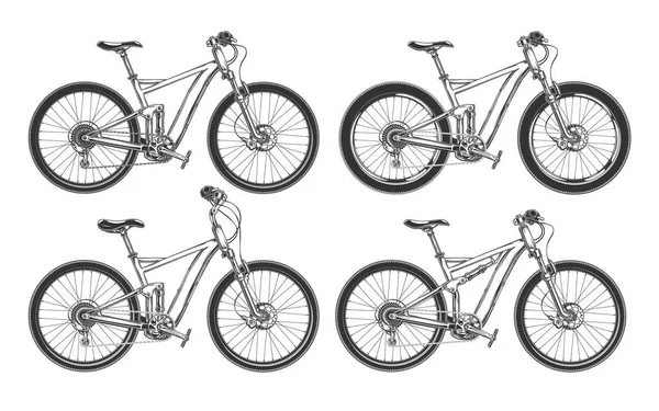 Sports bicycles set — Stock Vector