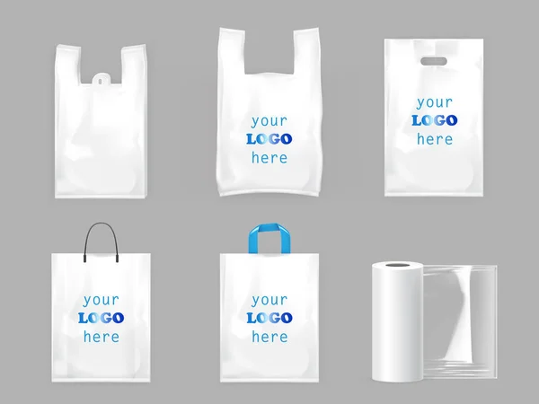 Bolsas de plástico blanco — Vector de stock